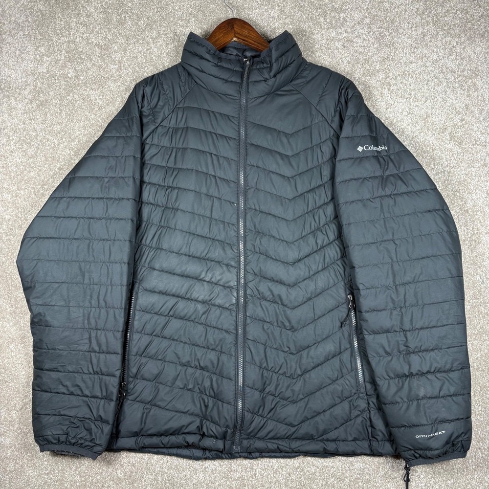 Columbia Omni-Heat Puffer Jacket Womens Black Quilted Full Zip 3X